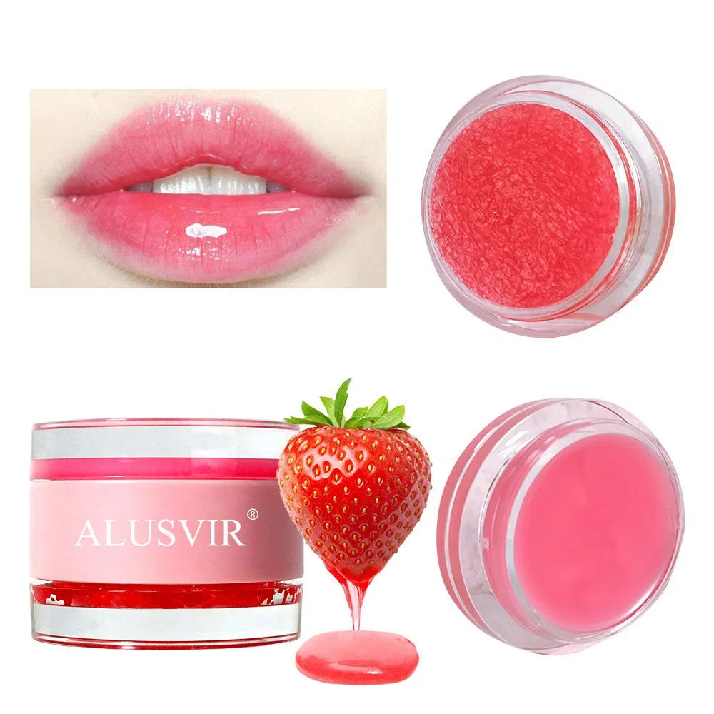 Fruit Moisturizer Exfoliator Sugar Pink Lips Care Lip Balm and Scrub Set