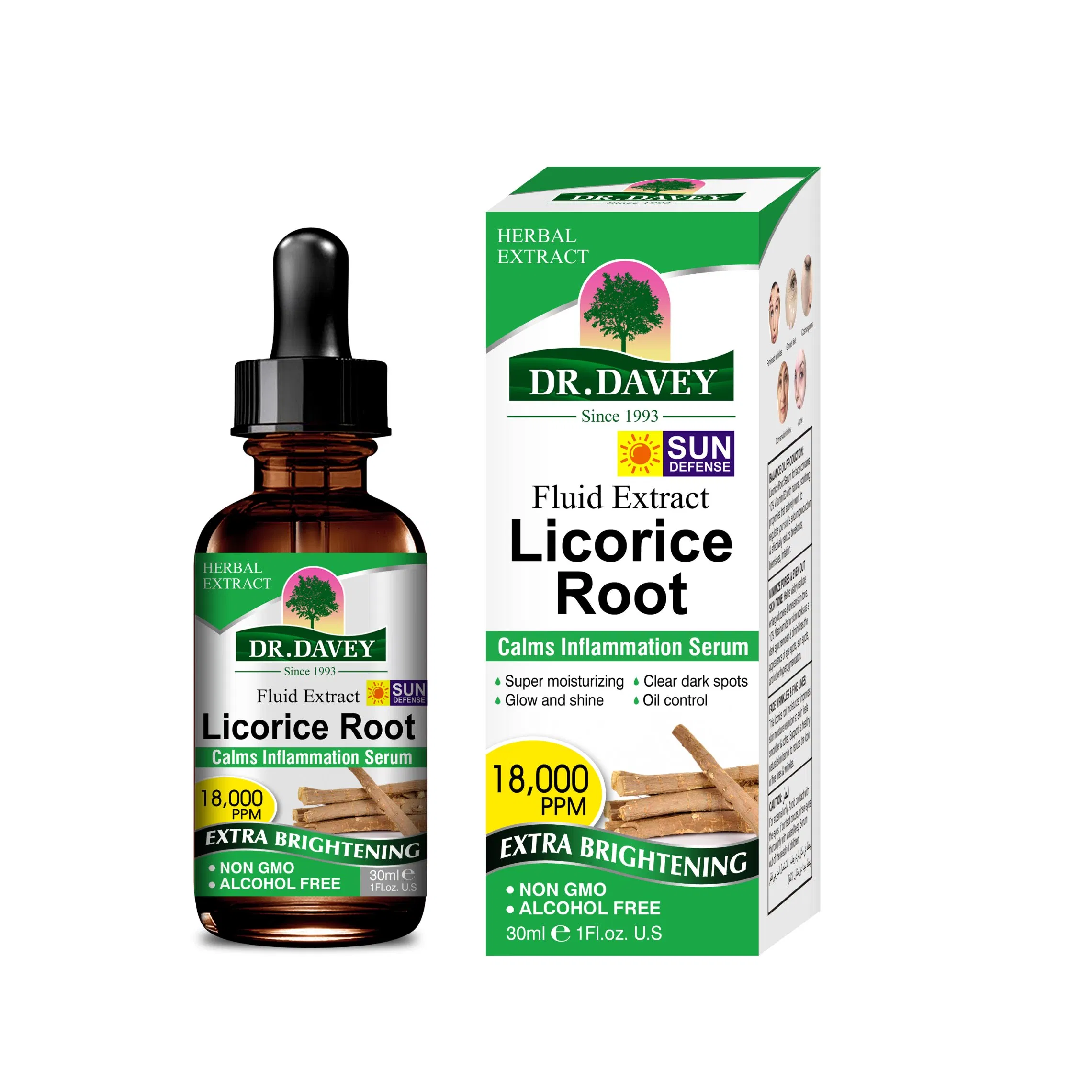 Dr. Davey Licorice Root Face Serum Super Moisturizing Clear Dark Spots Glow and Shine