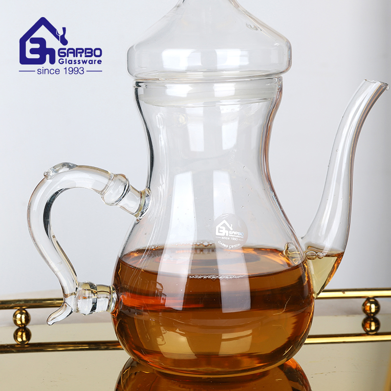 Arabic Exquisite Mosque Design 960ml Borosilicate Glass Tea Pot for Hot Drink