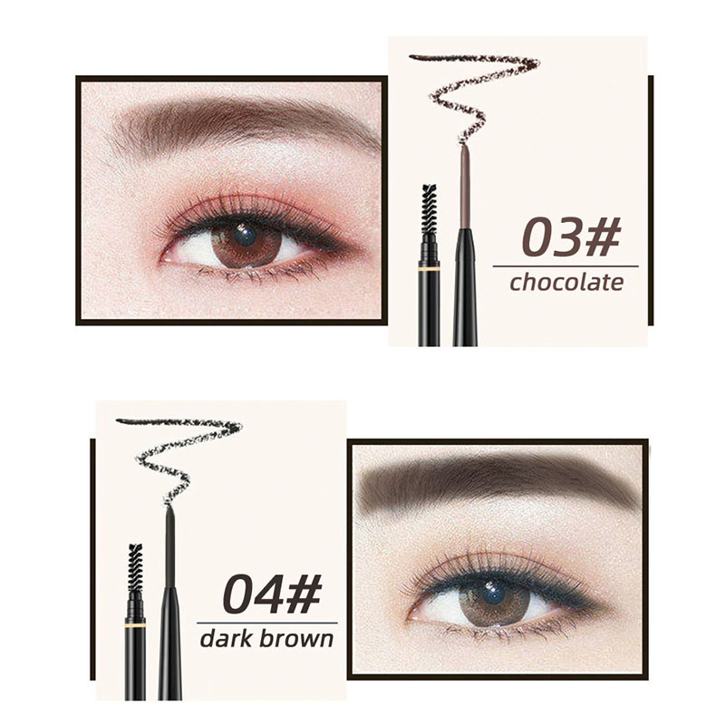 Private Label Custom Double Head Eye Makeup Brow Pen Waterproof Long Lasting Natural Eyebrow Pencil