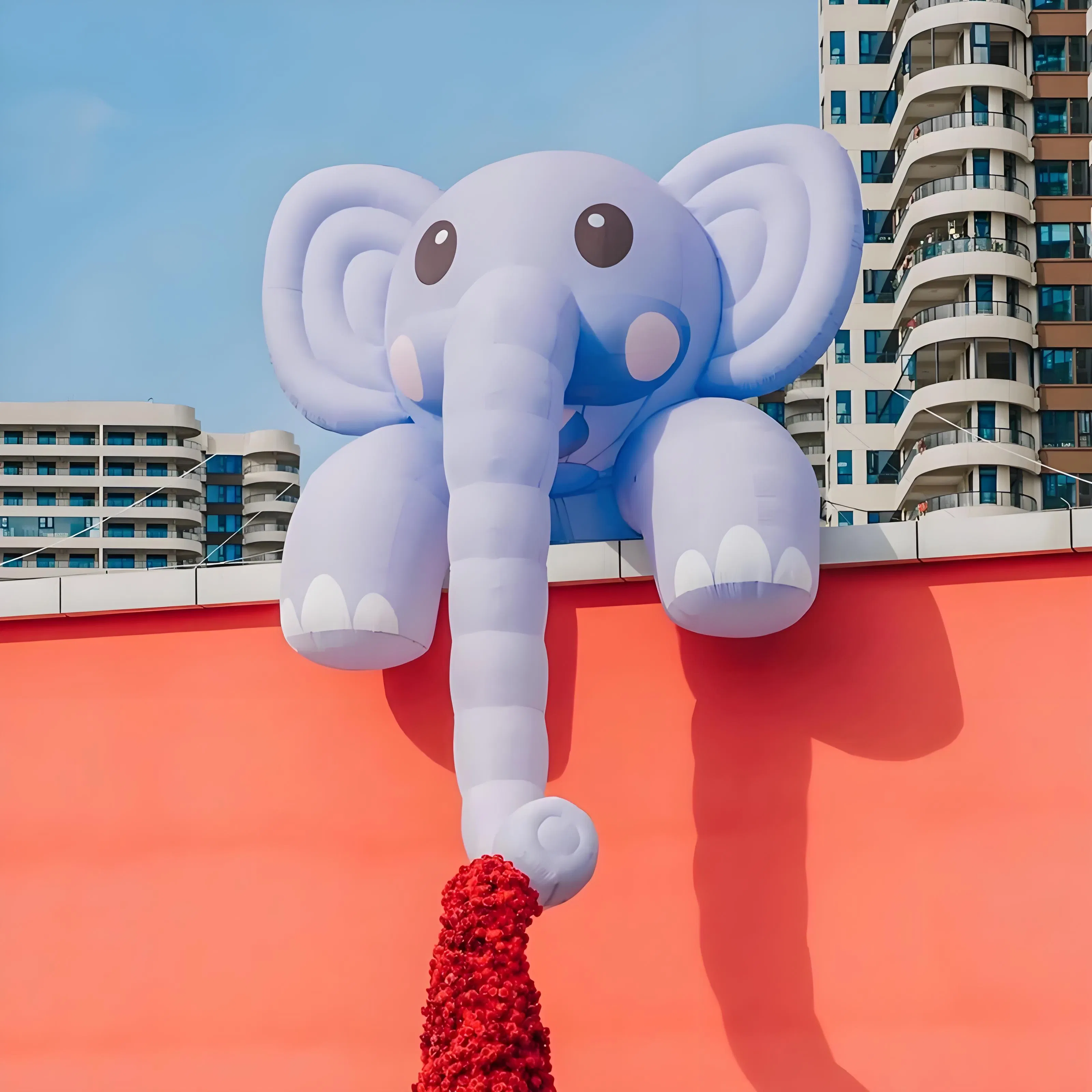 Whimsical Inflatable Oxford Elephant for Unique Garden Decor
