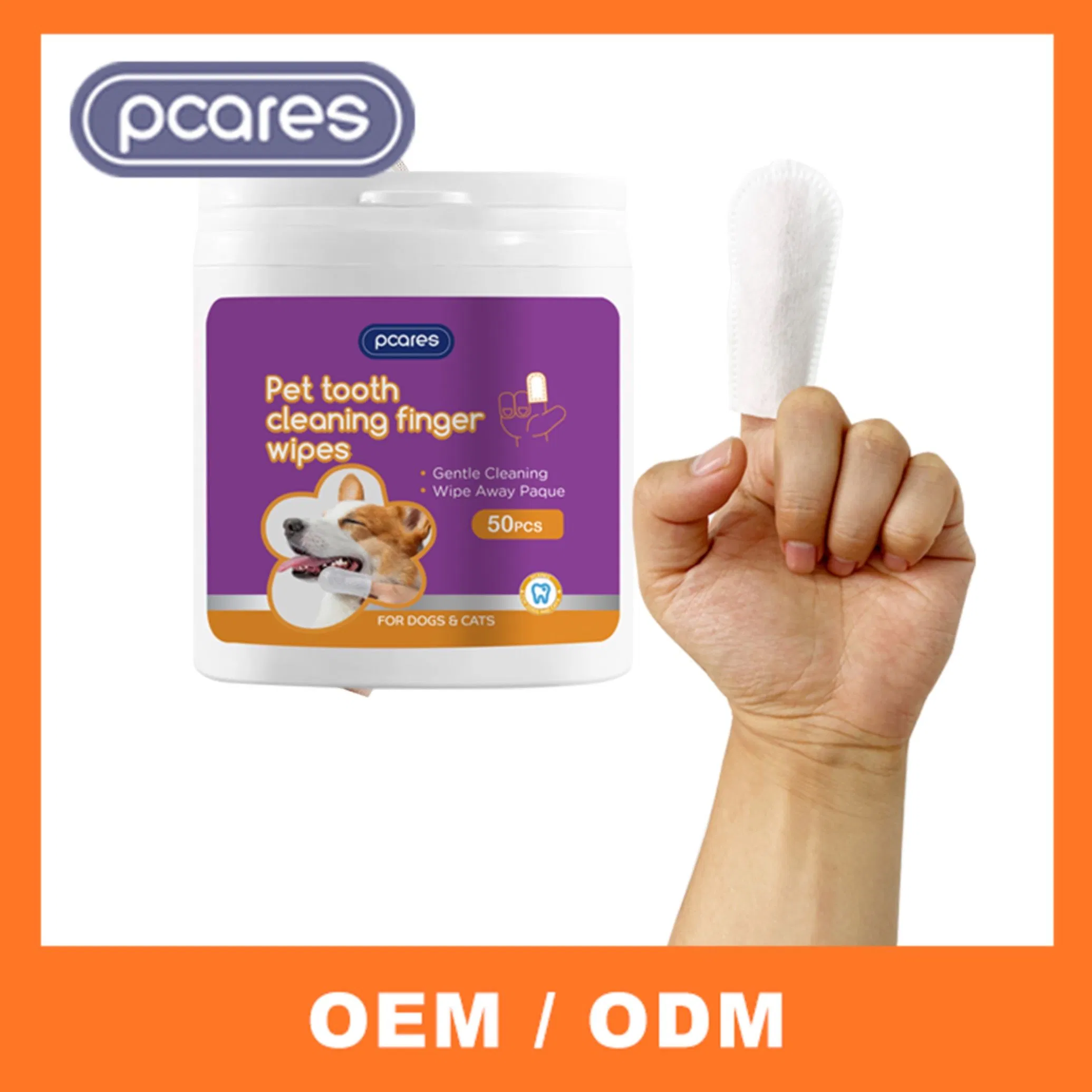 Custom Dog Cat Grooming Wipes Private Label Dental Care Finger Pet Wet Wipes for Eyes Teeth Ears Mouth Deep Cleaning