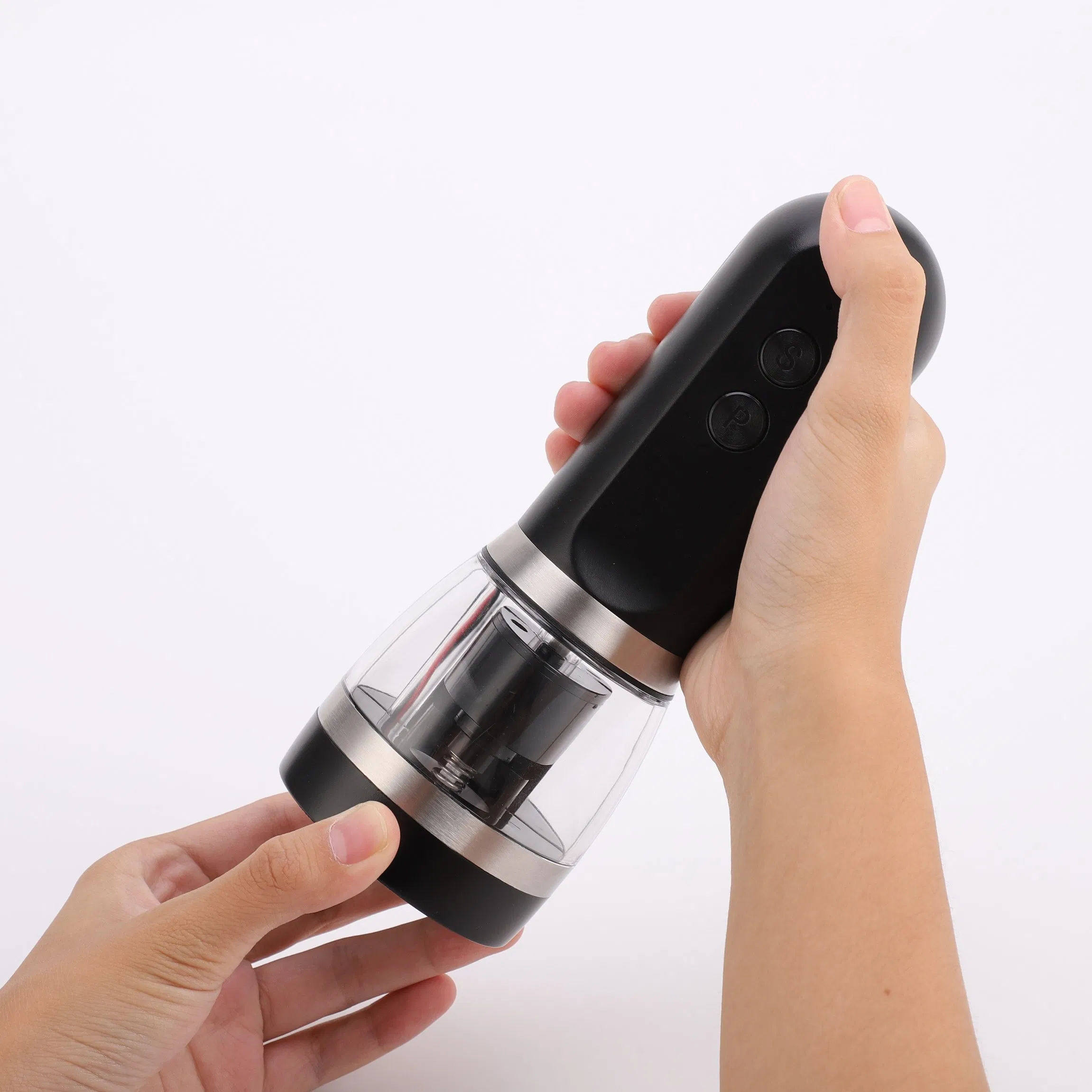 Home Kitchen Portable Seasoning Grinder Pepper Sea Salt Two in One Electric Grinder with LED Lighting