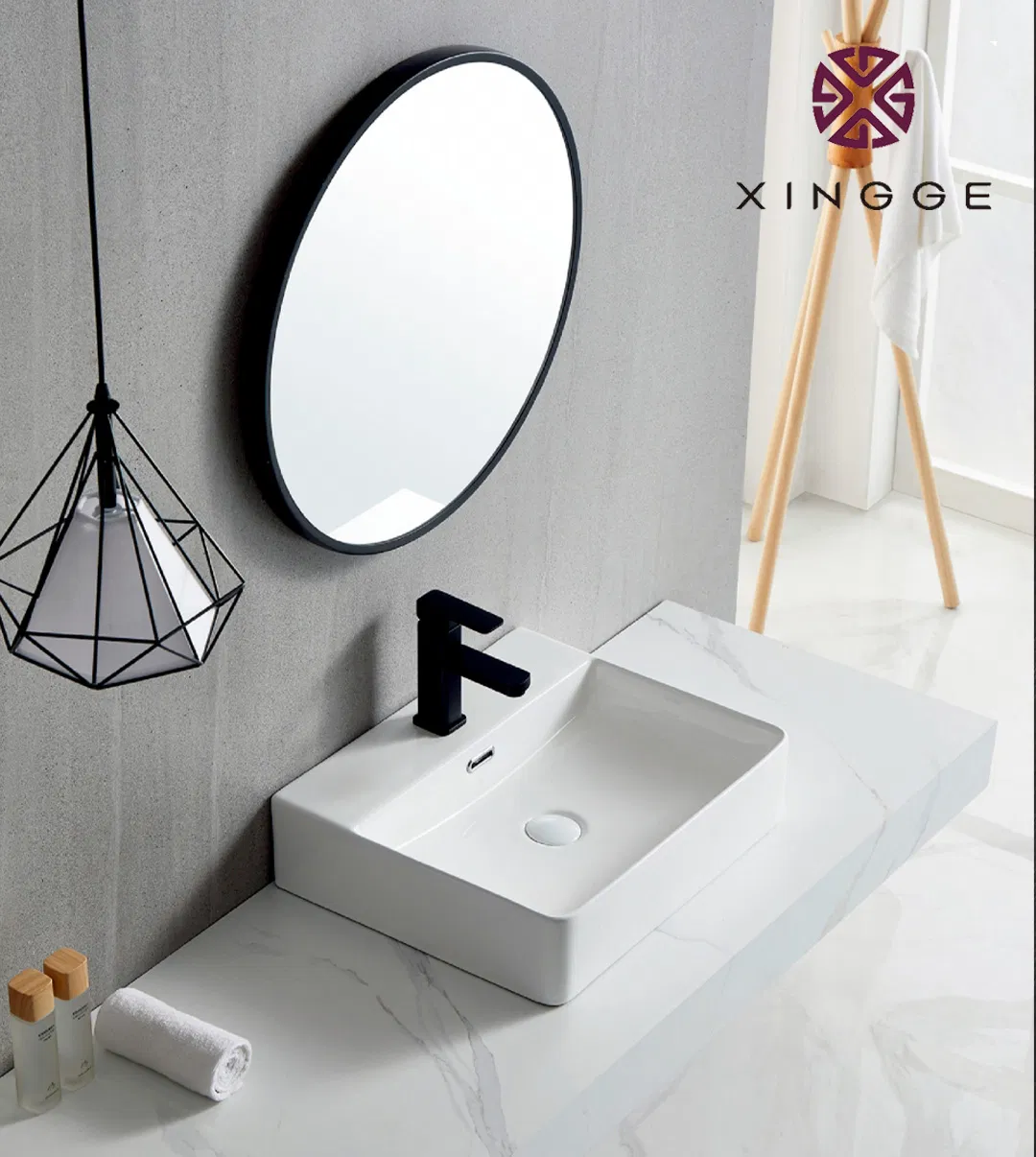 Раковина для ванной Chaozhou, керамическая, накладная