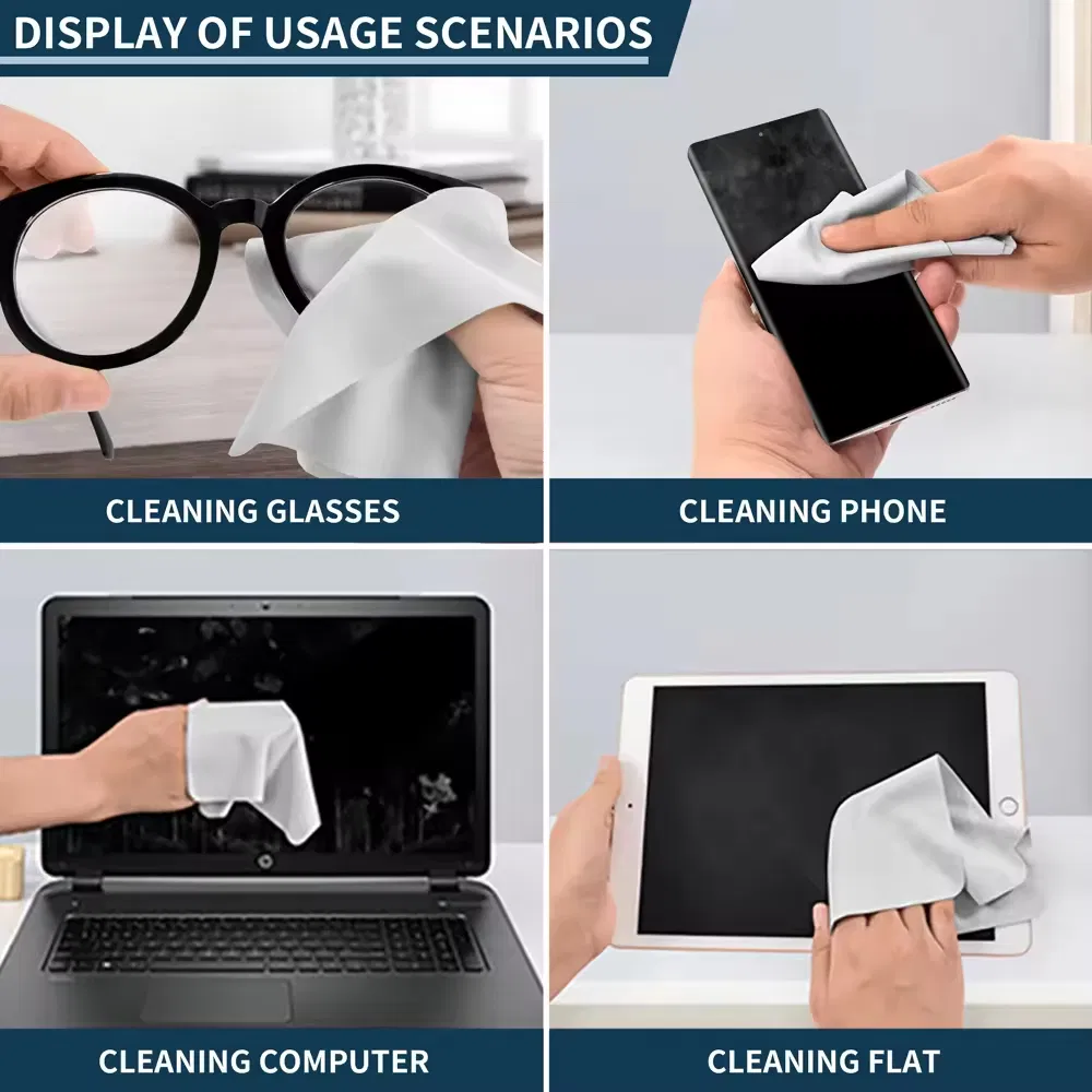 High Quality Protect From Scratches Grease Dust and Stains Microfiber Eyeglass Cleaning Cloth for Glasses