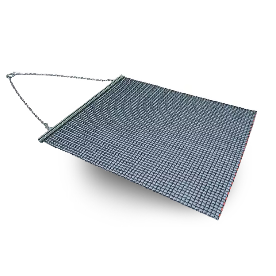 Heavy Duty Stainless Steel and Steel Mesh Field Surface Leveling Field Drag Mat with Tow Chain and Tow Ring for Vehicle Assisted Pulling