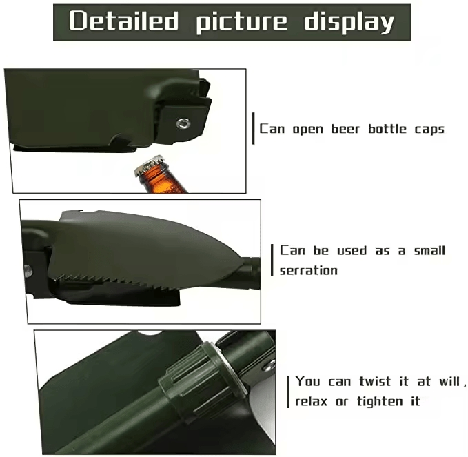 Portable Folding Shovel with Storage Bag Multifunctional Shovel Folding Shovel for Outdoor Camping Garden