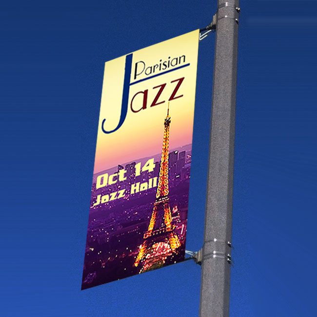 Metal Street Light Pole Advertising Poster Mechanism