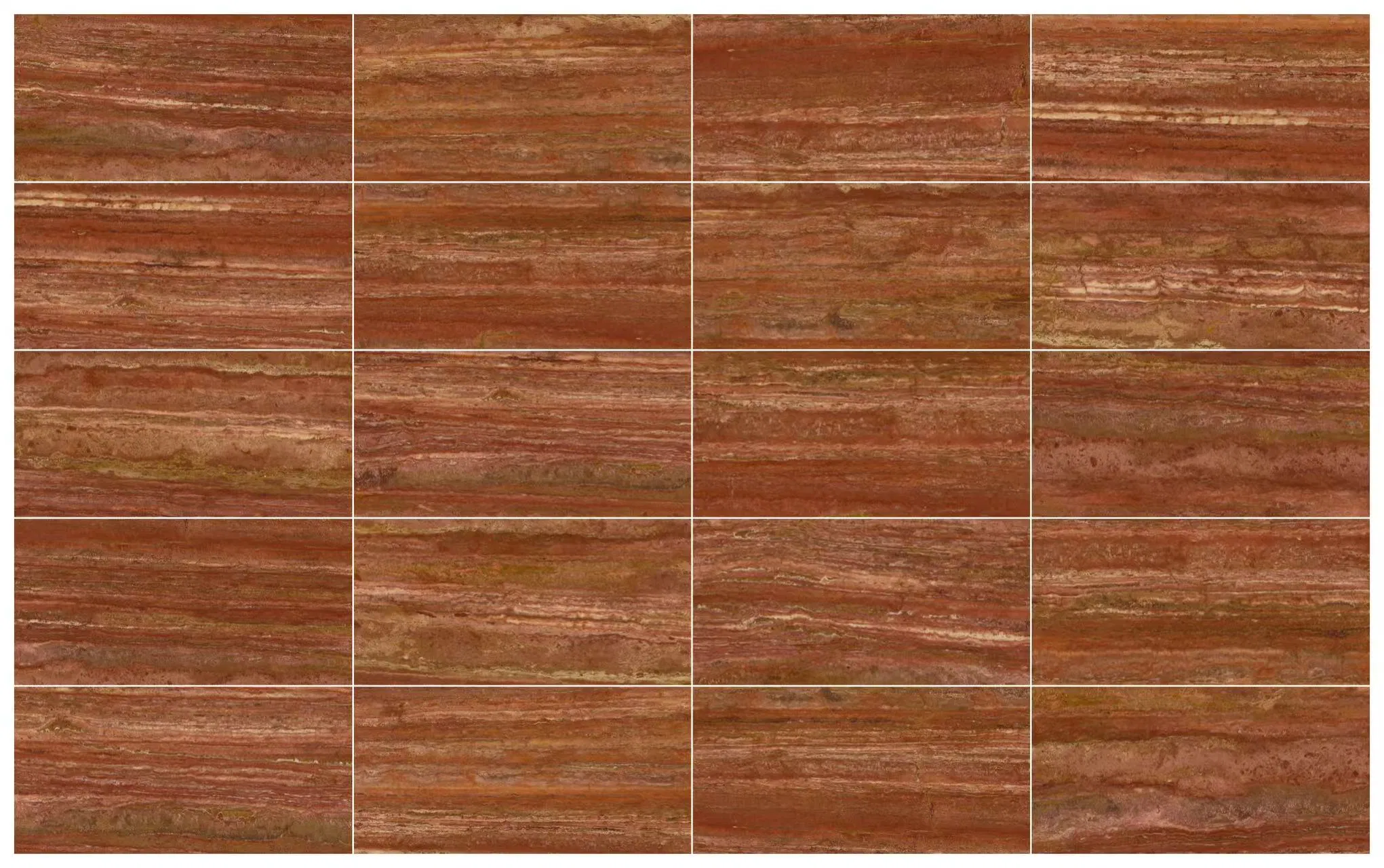 Pari Natural Stone Red Limestone Tiles for Wall Cladding Decoration Material