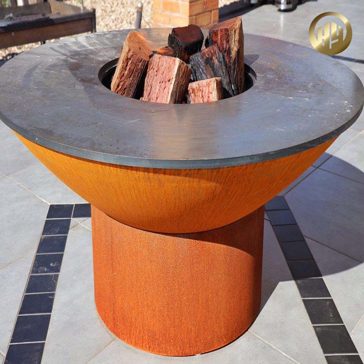 Corten Steel Rusty Welding Assembly Camping Metal Heater Fire Pit