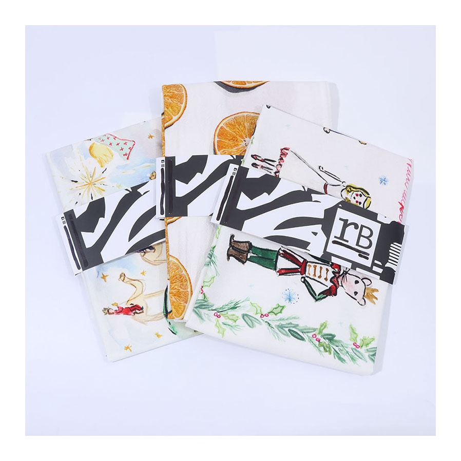Custom Digital Printed Personalized Christmas Design Linen Dish Towel Sublimation Tea Towels