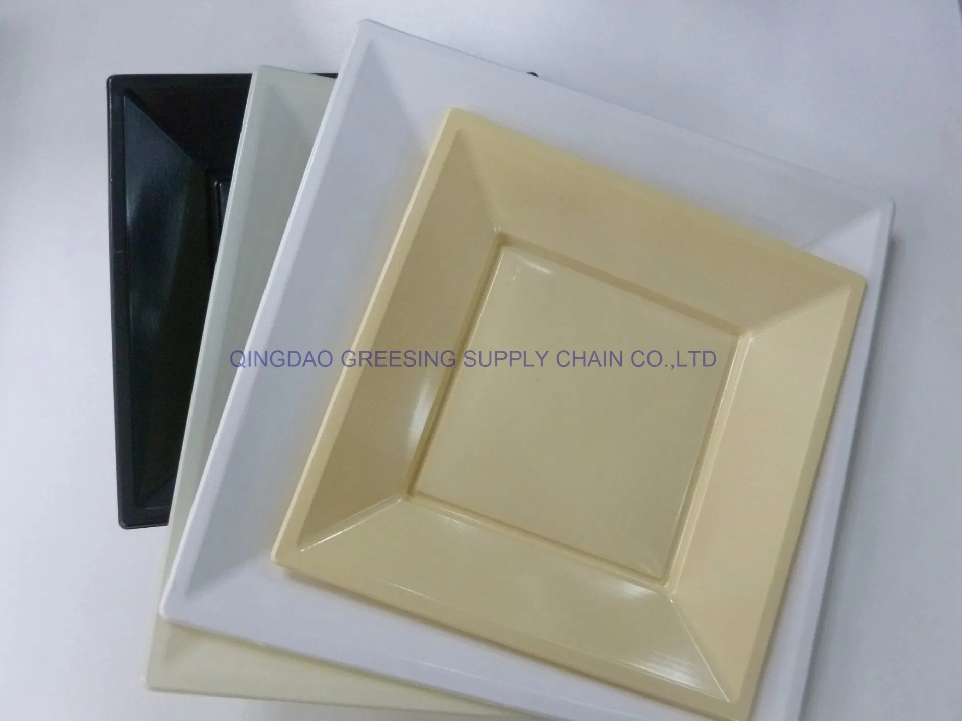 7" 18cm Food Grade Disposable PS Plastic Square Plate