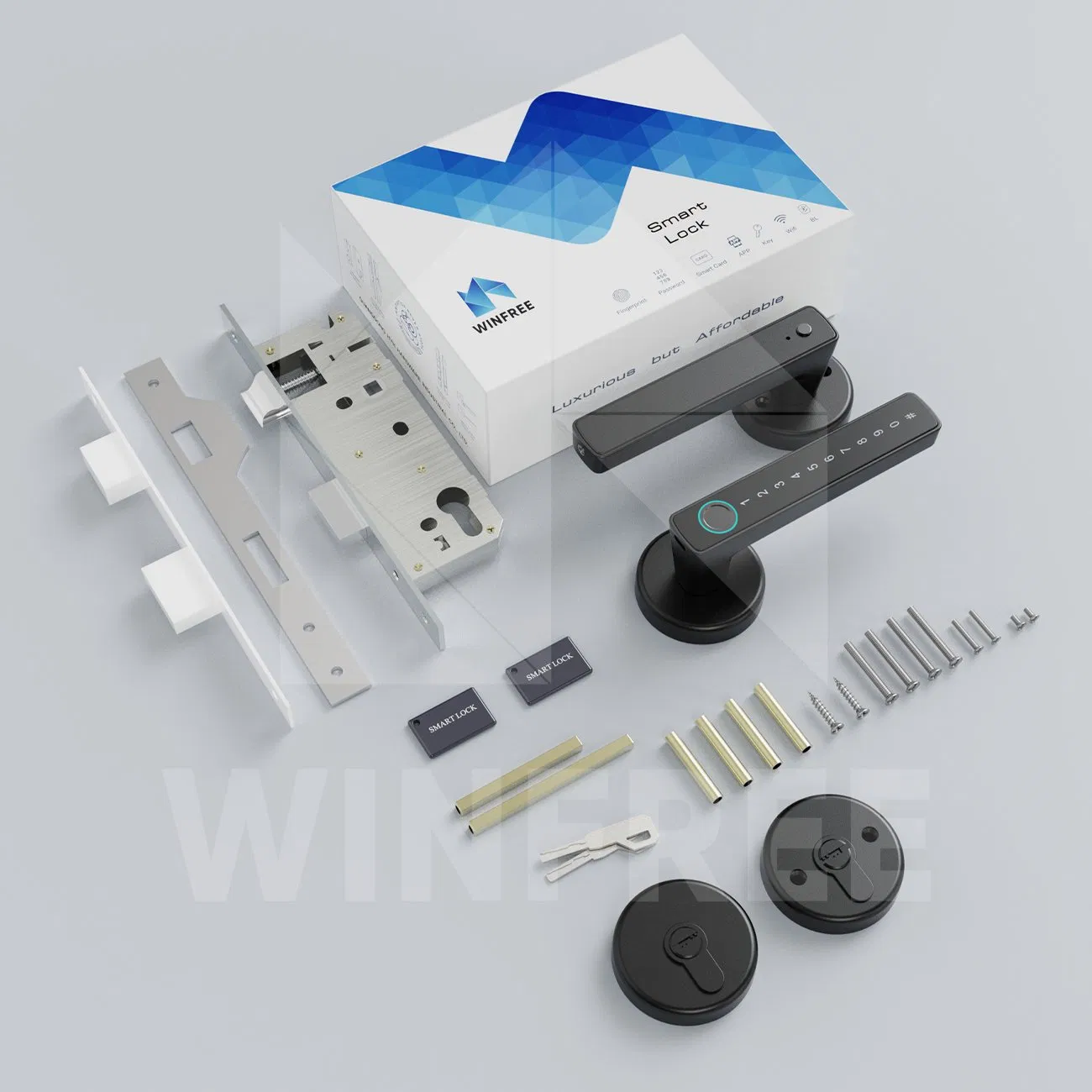 Wholesale Tuya Fingerprint Password Card Access Security Digital Handle Smart Door Lock