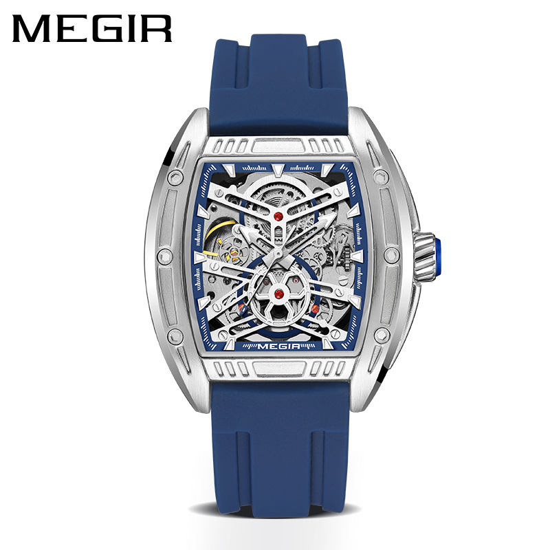 Hot Brand Megir Men's Sports Silicone Strap Multi Functional Automatic Mechanical Watch