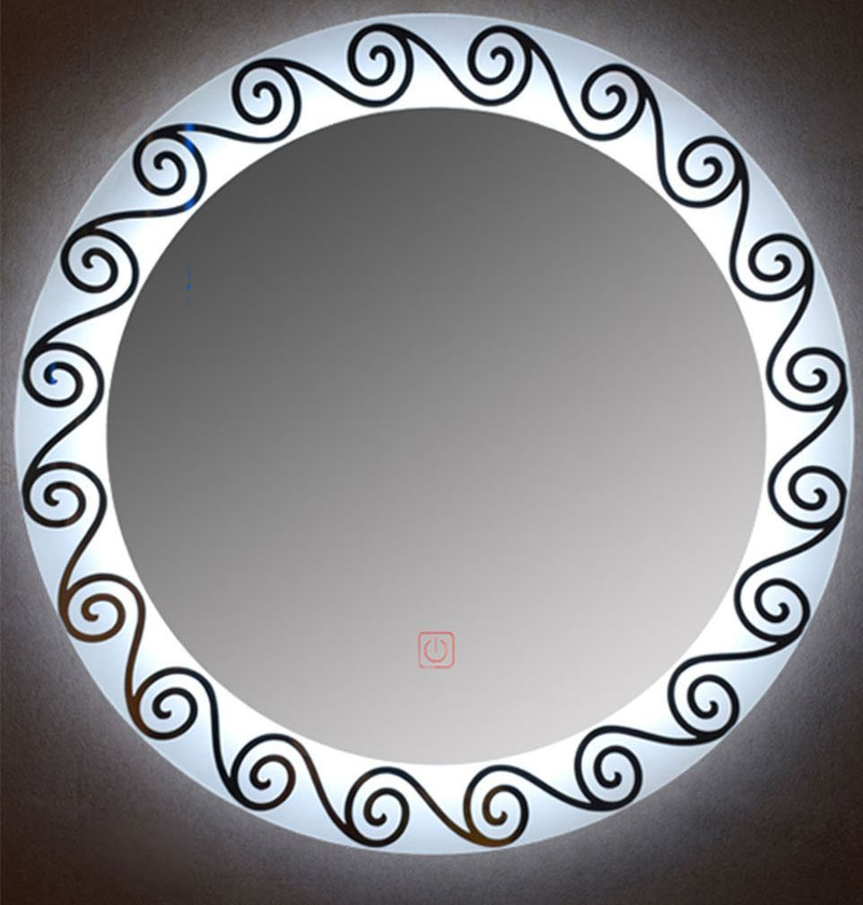 Round Dressing Decoration Light Backlit Lamp Hotel Silver Home Wall Decor Modern Furniture LED Bathroom Smart Mirror