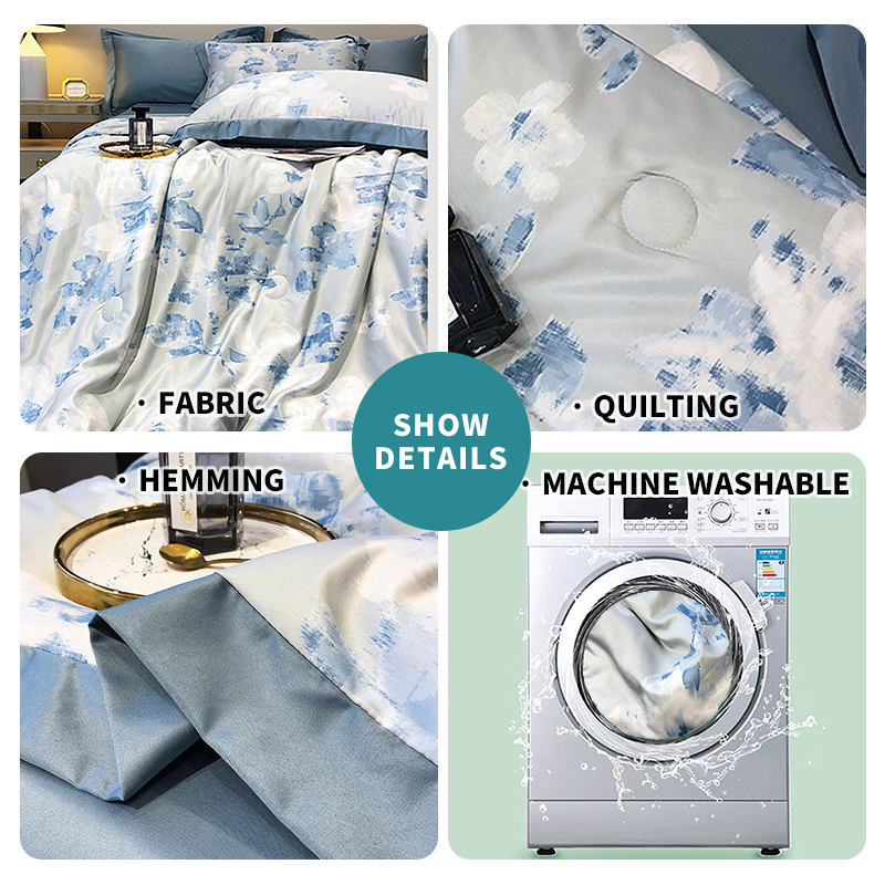Super Soft Breathable Summer Cool Comforter Home Office Fashion Printed Nap Quilt