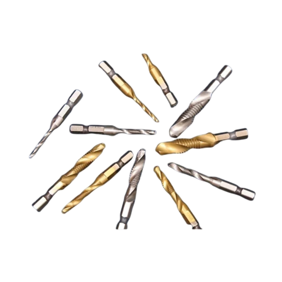 HSS Metric Hex Shank High Speed Steel Spiral Flute 2-In1 Combination Drill and Tap Bit Set M5 X 0.8