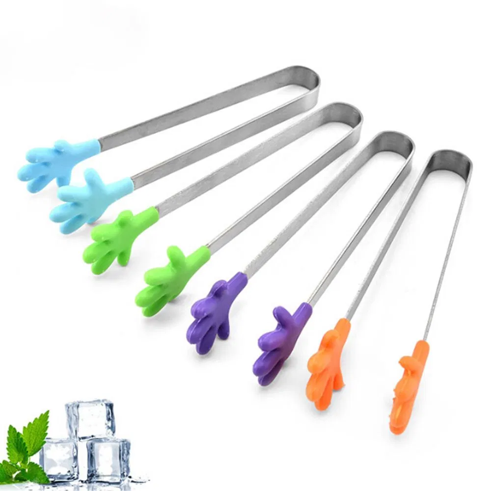 Durable Food Clip Stainless Steel Silicone Kitchen Tool BBQ Tongs