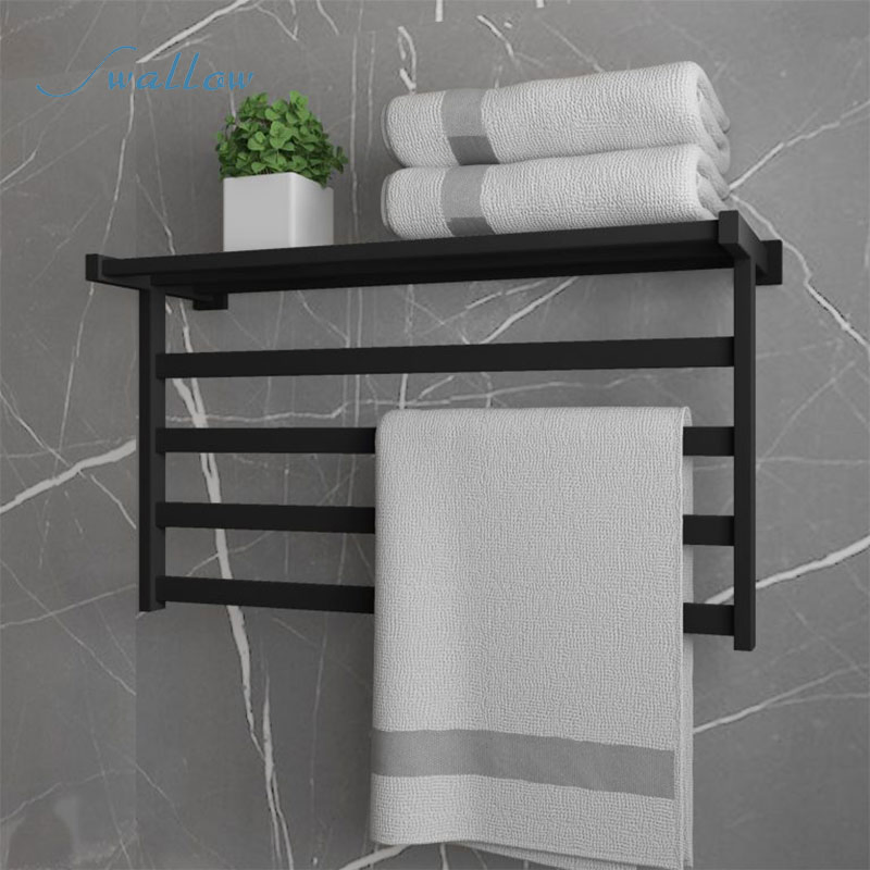 580mm Wide 350mm High Flat Stainless Steel Electric Towel Rail
