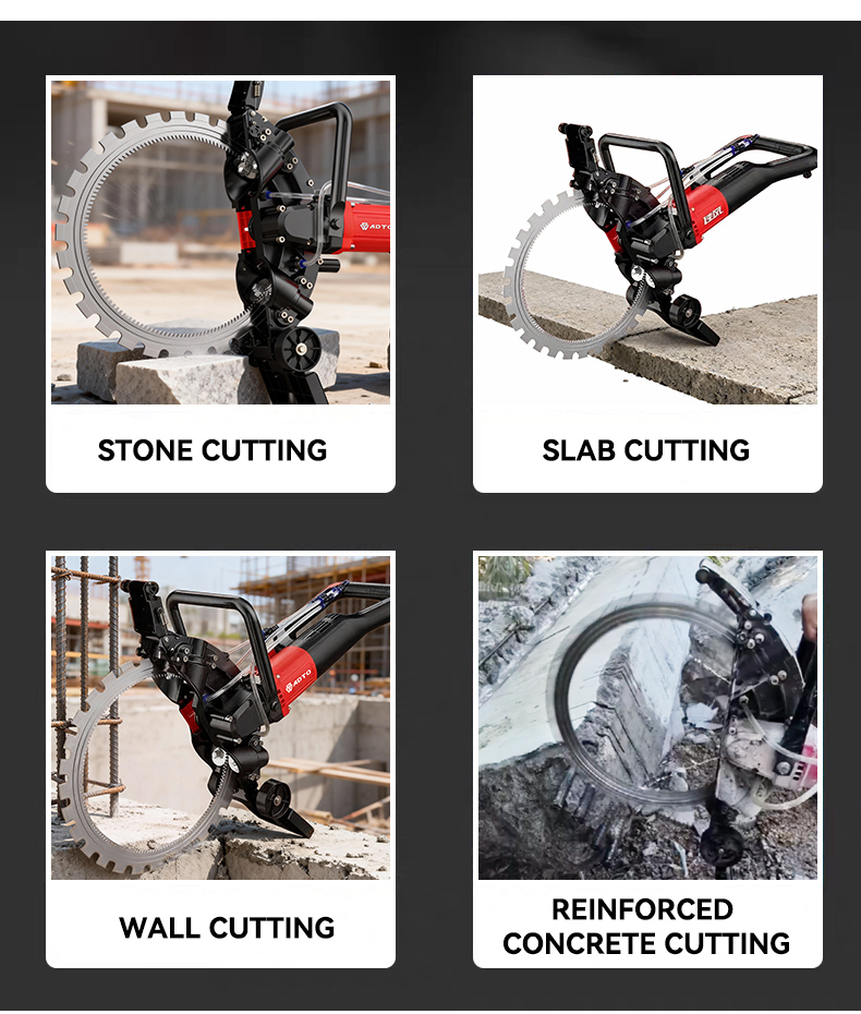 2520r/Min Adjustable 310mm Depth Dustproof Electric Concrete Circular Saw Machine for Brick Wall Stone Steel Cutting Woodworking