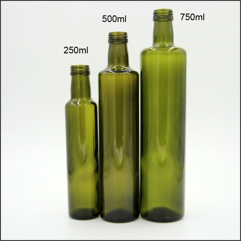 Outlet Dorica Dark Green Glass Botlle, Olive Oil Bottle