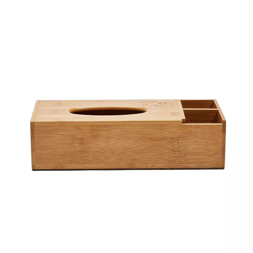 Multifunctional Creative Bamboo Tissue Box Bamboo Wooden Tissue Box for Office and Household