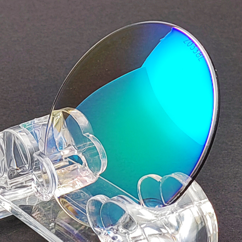 Customize Polycarbonate Photochromic Gray Mirror Green Anti-Reflection Optical Rx Eyeglasses Prescription Lens