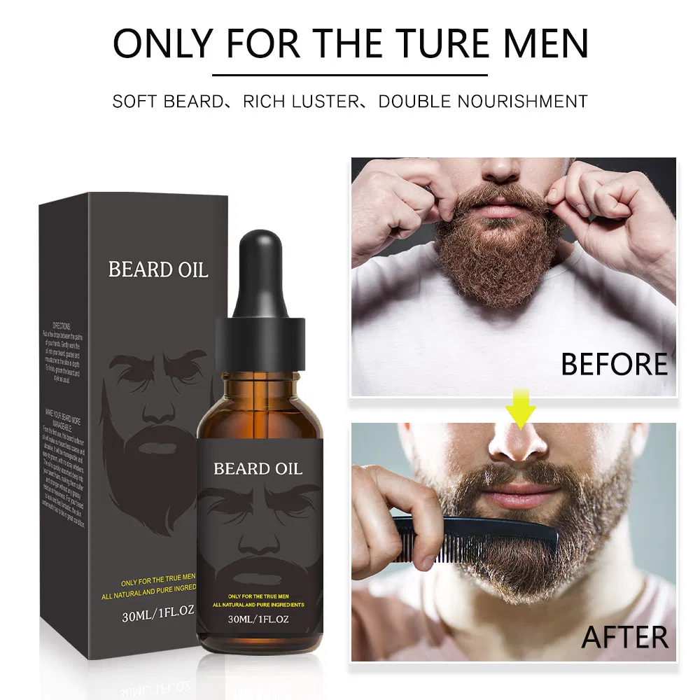 Custom Logo 30ml Moisturizing Nourishing Beard Growth Organic Beard Care Oil for Men