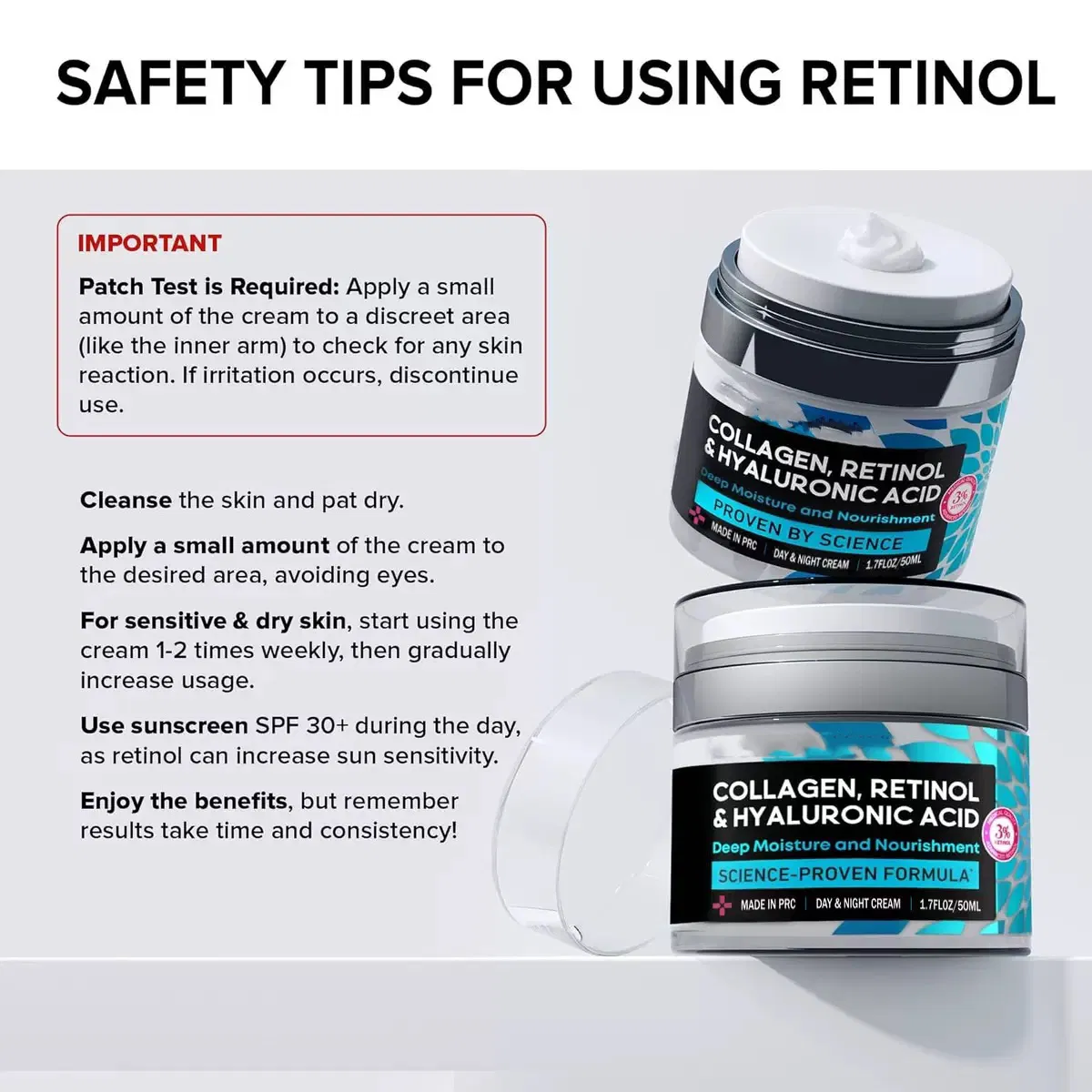 Collagen Retinol Hyaluronic Acid Cream Anti-Aging Face Moisturizer for Face Daily Moisturizer Face Cream