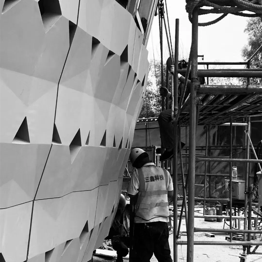 Prefabricated-Building Construction-Decoration Cement-Precast-Component Grc Uhpc Wall Decoration Glass Fiber Villa/Office Building/Art Architecture Fireproof