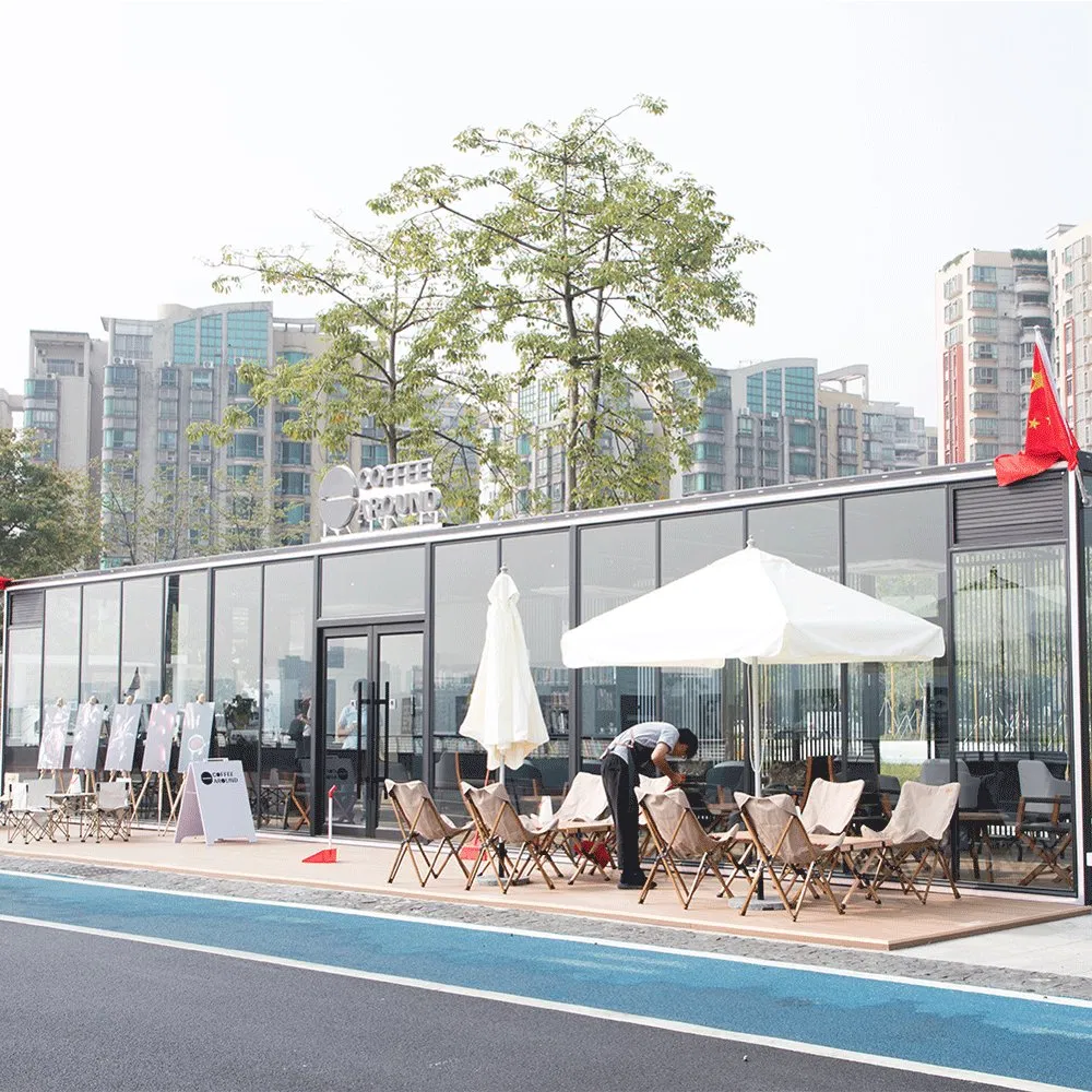 Outdoor Buildings Shop Waterproof Aluminium Room Addition Frame Glass Sunroom for Cafes and Coffee Shops Instagrammable Spots