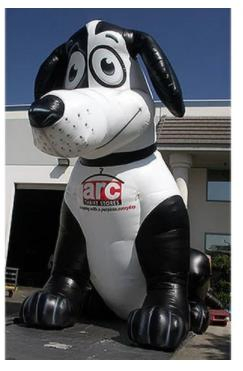 2023 New 10 FT. Inflatable Brown Dog Character with Giant Productions Tag