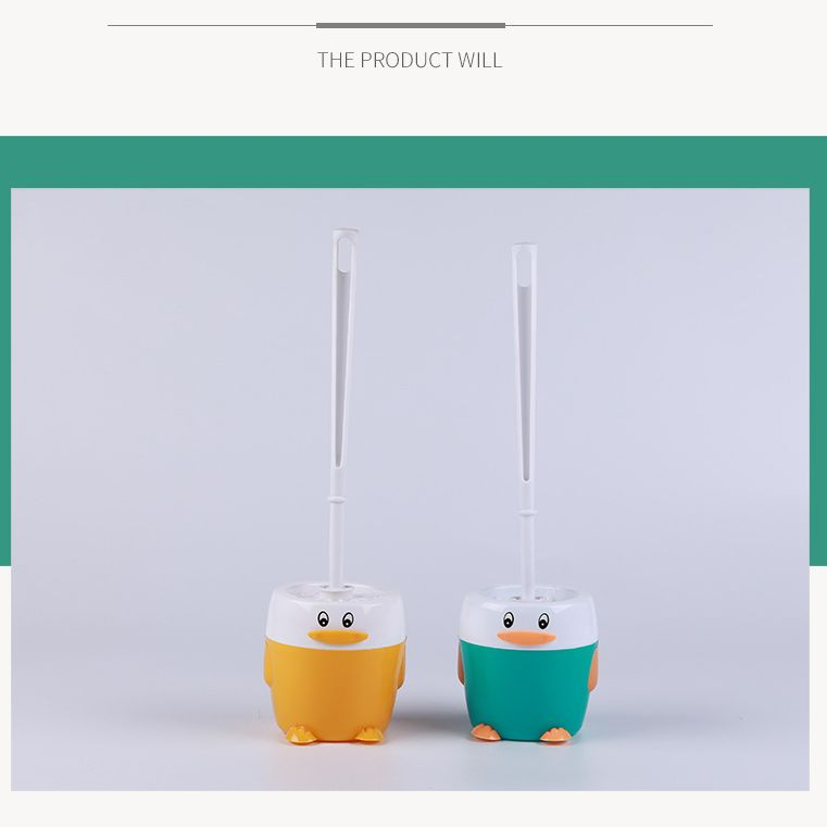 Penguin Animals Shape Factory Price Super Cleaning Plastic Toilet Brush with Holder