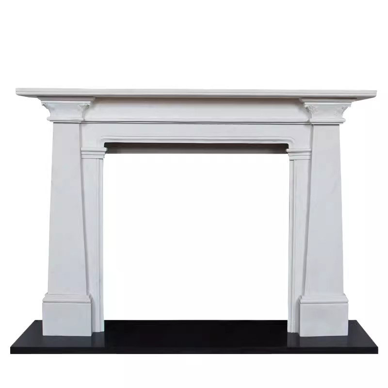 Absolute Black Marble Stone Fireplace Frame for Home Decoration
