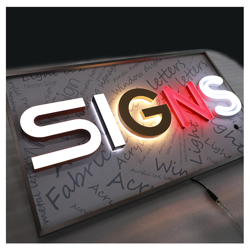 Front and Back Lit Acrylic Signs Acrylic Neon Letters for Business Building