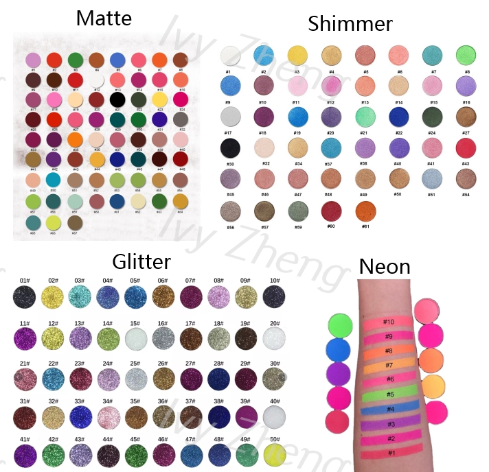 Wholesale Matte Neon DIY Eyeshadow Palette High Pigment 26mm 36mm Single Eyeshadow