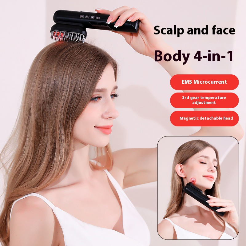 4-in-1 Red Light Hair Care Electric Scalp Massage Comb at Home Scalp Relaxation & Hair Care Tool