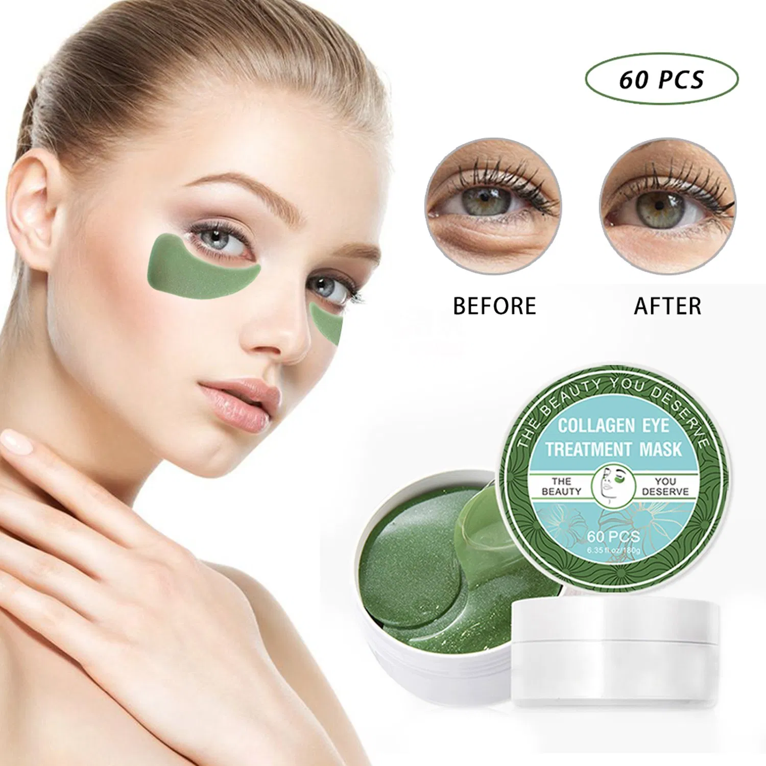 Customize Logo Eye Gel Patches Anti-Wrinkle Moisture Crystal Collagen Eye Treatment Mask