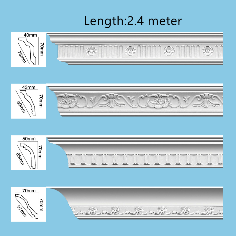 Factory Price Skirting Polyurethane Ceiling Cornice Mold Interior Decorative PU Crown Moulding