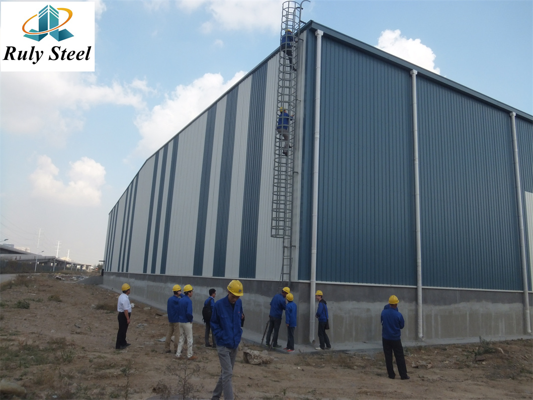 Prefabricated Steel Structure Used in Temporary Constructions Warehouses and Prefab Workshops