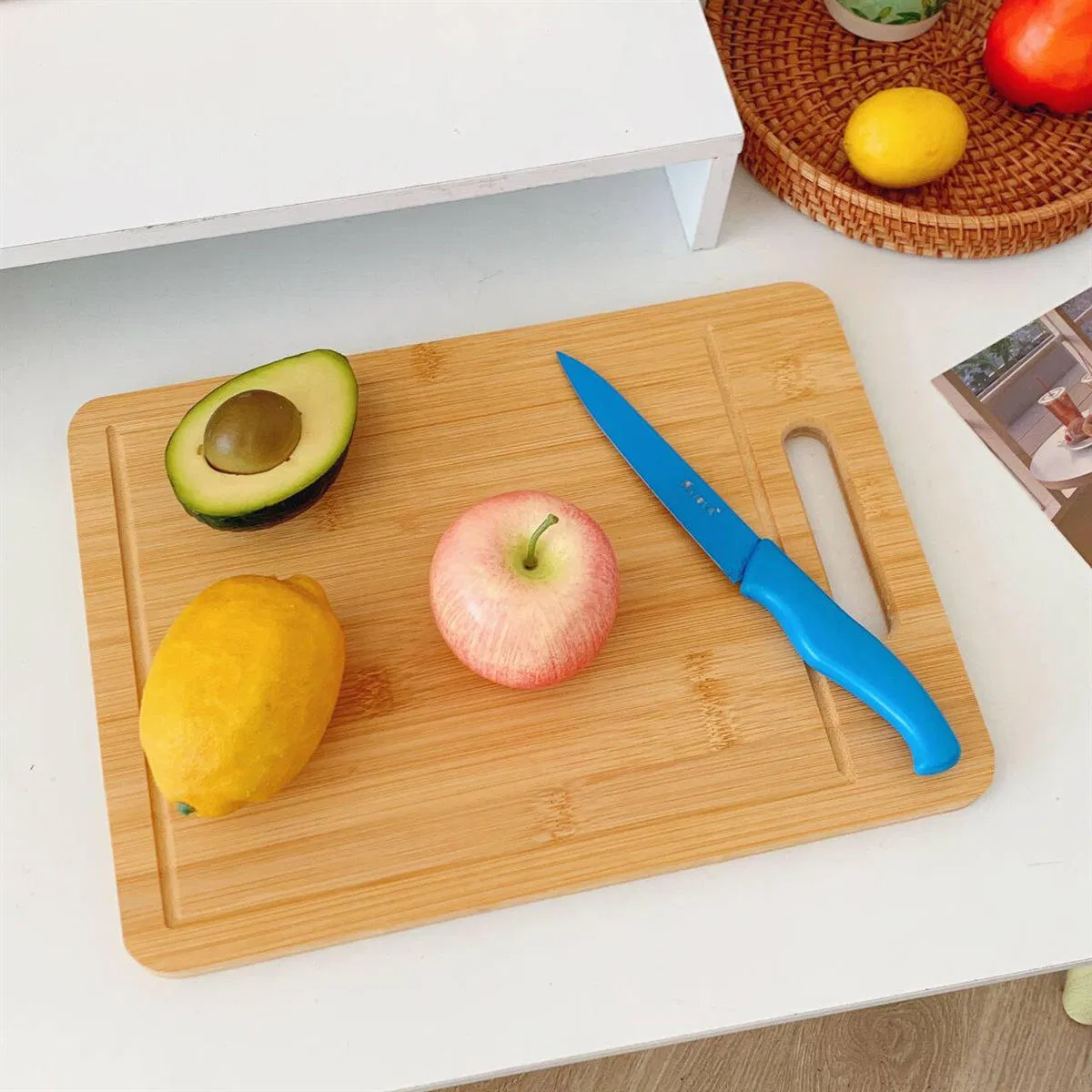 Factory Custom Size Natural Wooden Cutting Board Kitchen Bamboo Chopping Board for Cooking