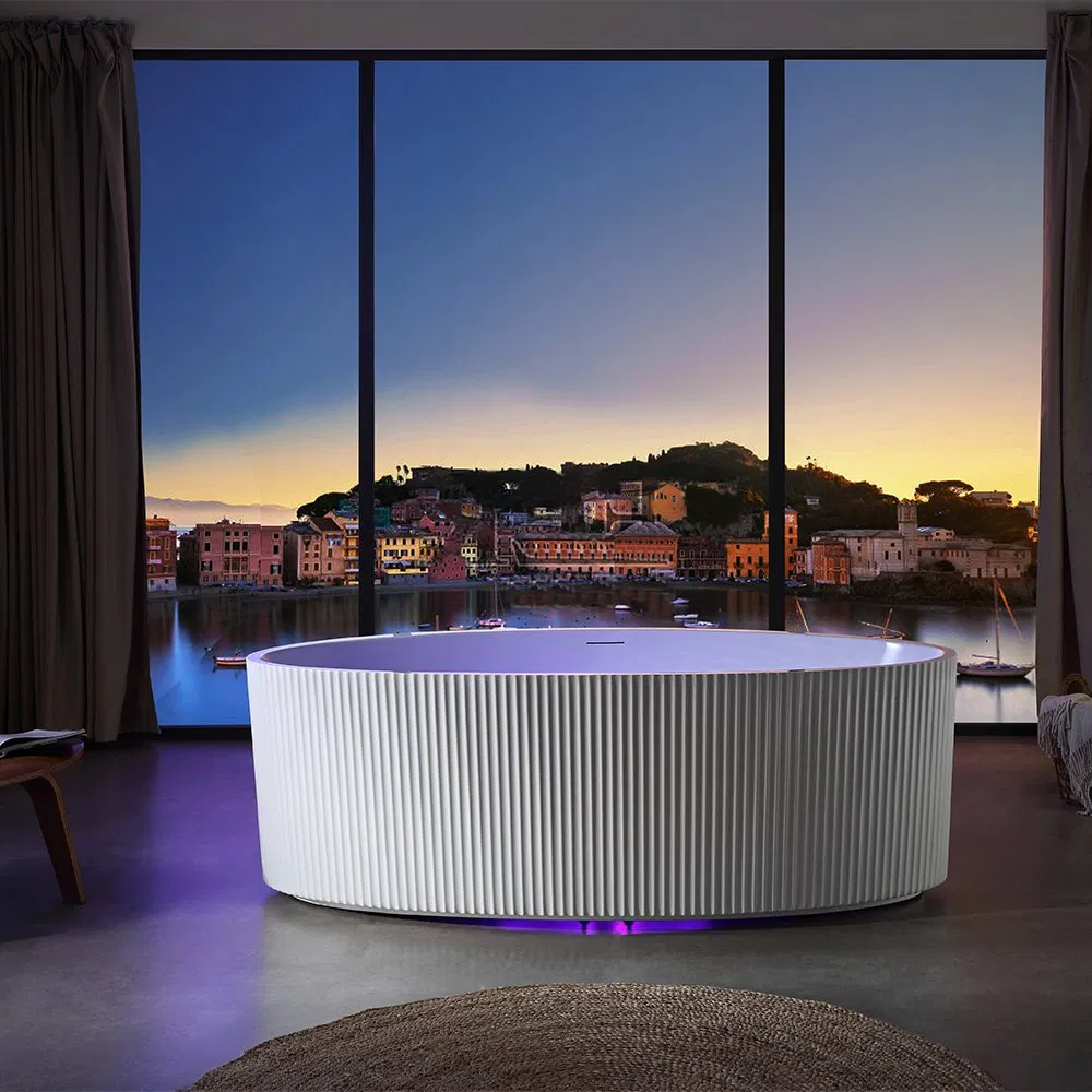 Прямоугольная акриловая ванна белая, отдельностоящая