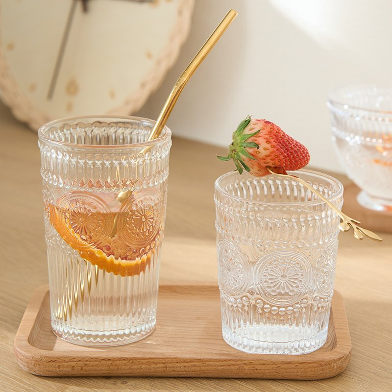 Стеклянная кофейная кружка с ручкой, винтаж