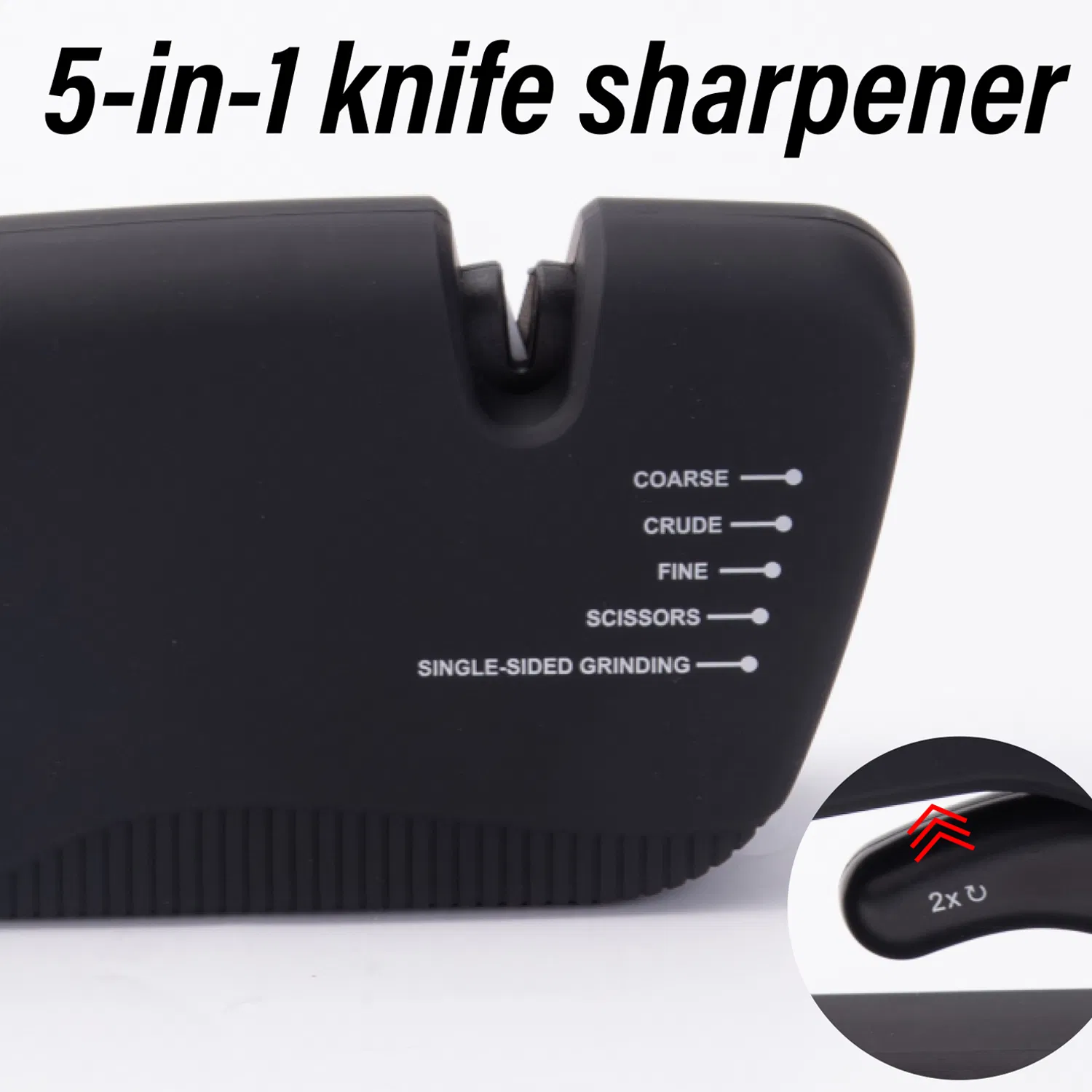 Knife Sharpener 2-Way Sharpening Coarse Crude Fine Scissors Single Edge Ergonomic-Tool