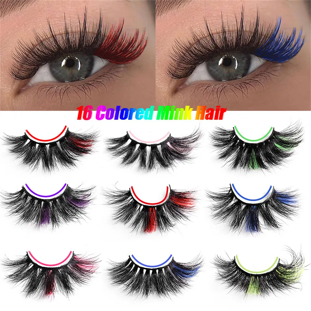 Colorful Individual Lashes 3D Mix Coloed False Lashes Colored Mink Lashes