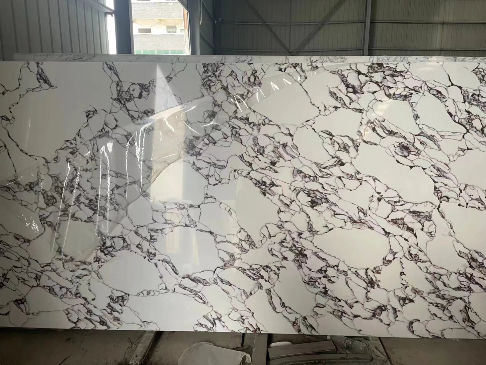 Viola Marble Veins Quartz Slab