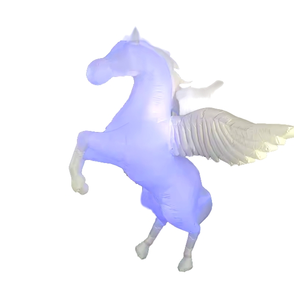 Large Inflatable White Horse Mascot with Flying Wings