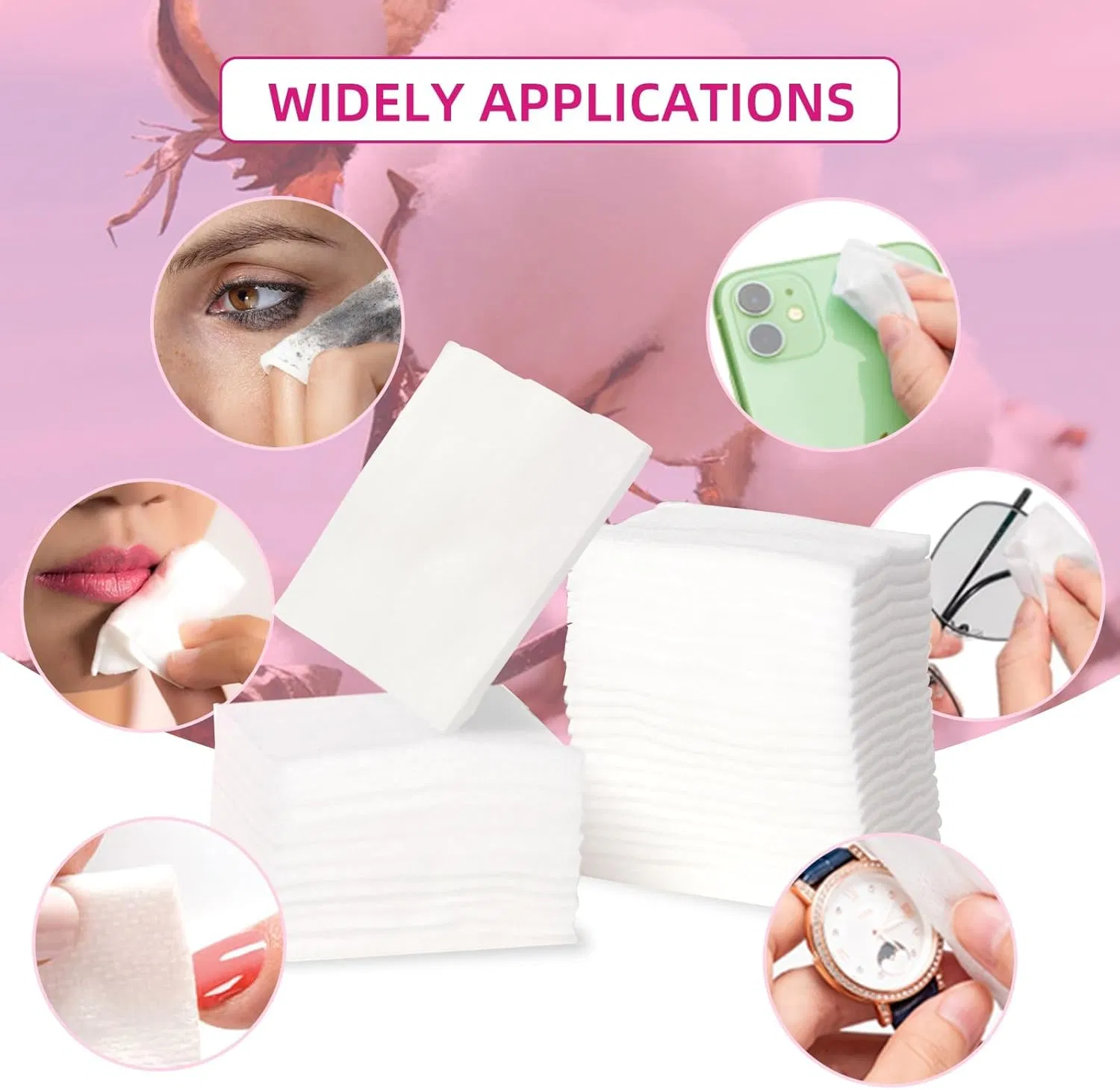 Premium 100% Pure Cotton Pads for Gentle Makeup Removal 165 Count