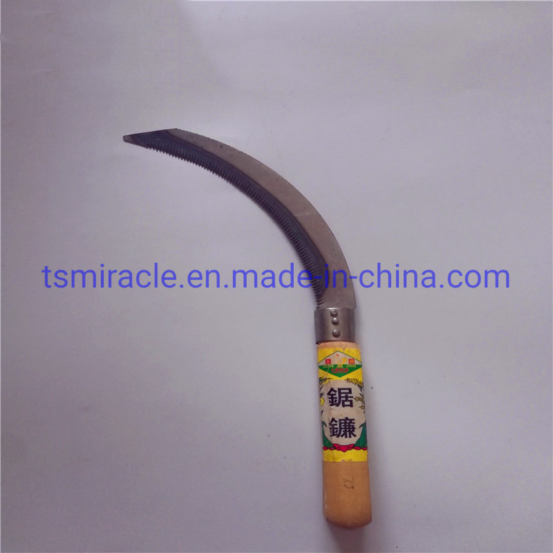 Hardware Agricultural Farming Hand Tools Garden Scythe, Grass Pruning Sickle with Wooden Handle