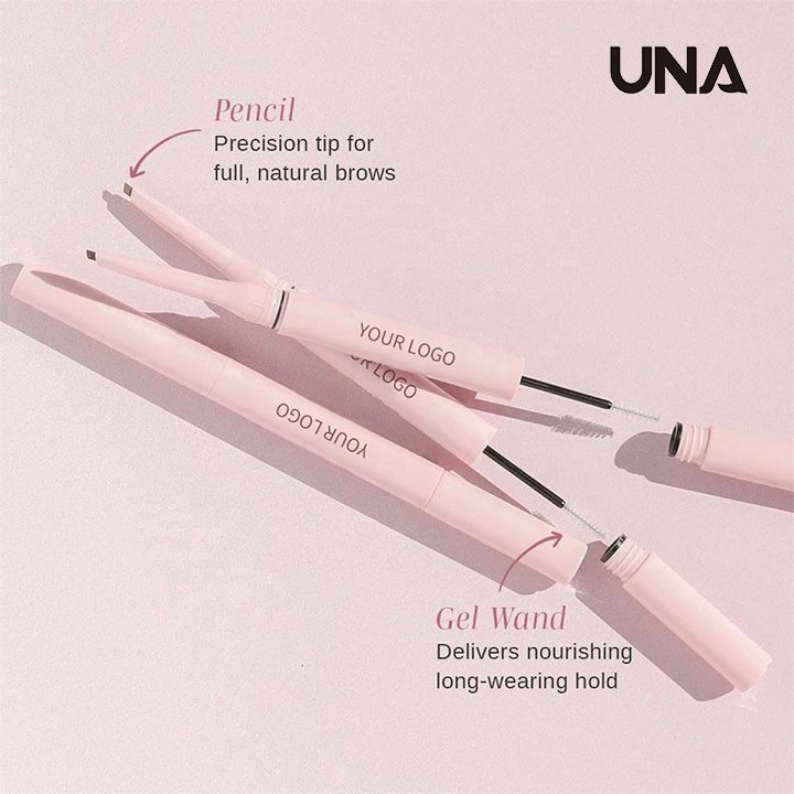 New Arrival 2 in 1 Eye Brow Pencil with Gel on The End Long-Lasting Eyebrow Styling Sculpt Set Eye Brow Pencil and Brow Gel